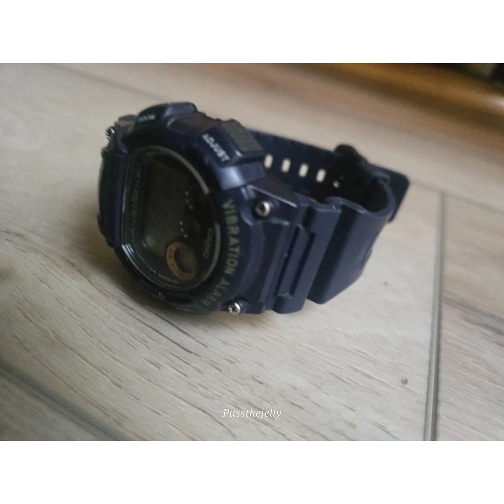 Casio Watch Mens vtg Alarm Digital Tactical Y2K Sport Utility Watch Purple